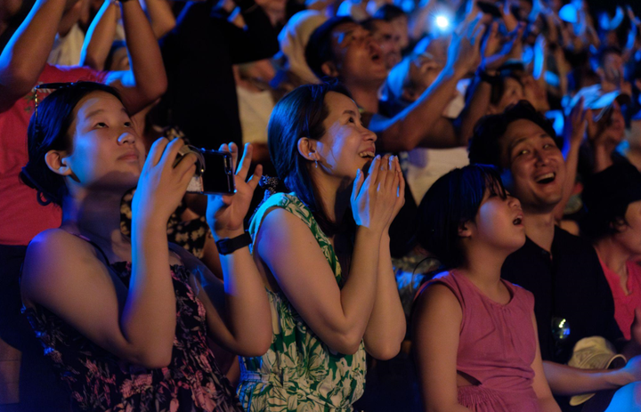 Màn trình diễn pháo hoa khiến nhiều du khách không giấu nổi hạnh phúc.