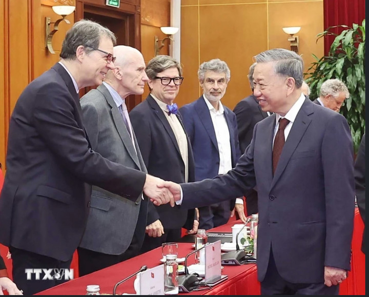 Tổng Bí thư Tô Lâm và các đại biểu. (Ảnh: Thống Nhất/TTXVN)