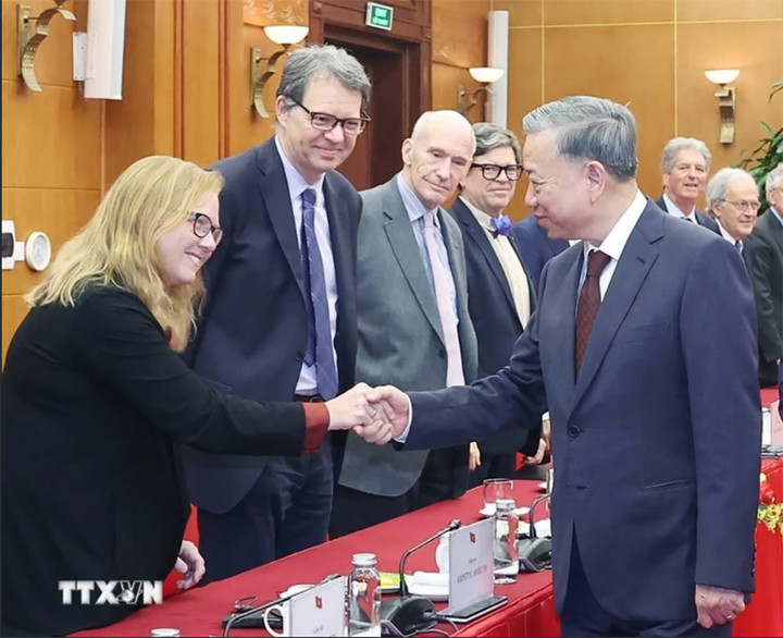 Tổng Bí thư Tô Lâm và các đại biểu. (Ảnh: Thống Nhất/TTXVN)