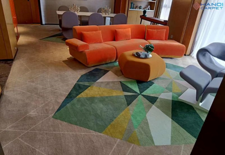 Thảm trải sàn nhà riêng do Hanoi Carpet thiết kế và thi công.