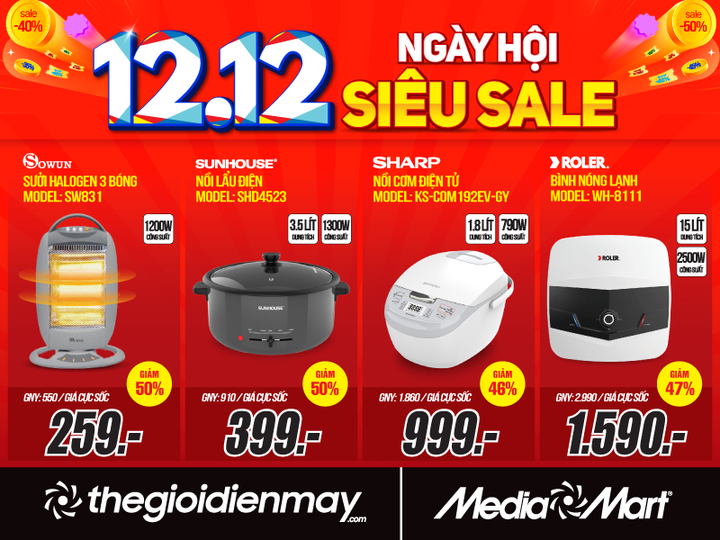 Ngày hội siêu sale 12/12: MediaMart bùng nổ sale lớn đến 70% toàn bộ mặt hàng - 4