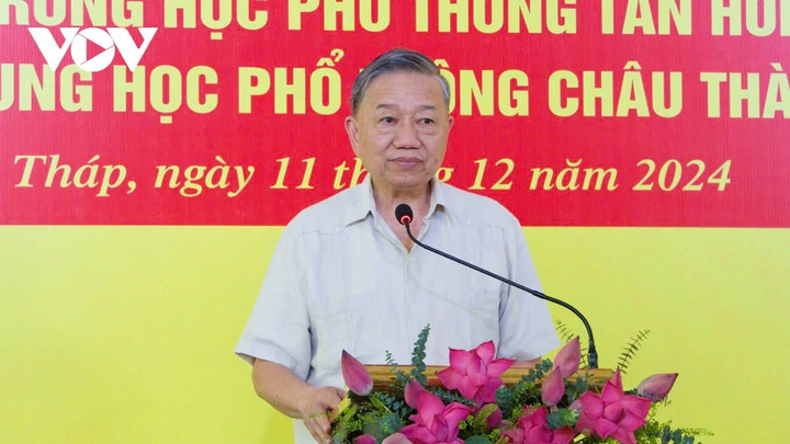Tổng Bí thư Tô Lâm phát biểu.