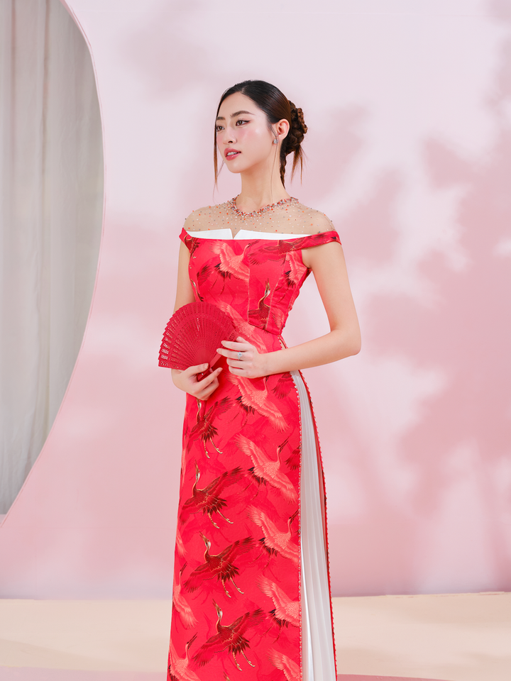 Hoa hậu Lương Thùy Linh, Á hậu Phương Anh, Ngọc Thảo đọ sắc với áo dài - 12