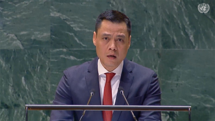 Đại sứ Đặng Hoàng Giang phát biểu tại phiên thảo luận.