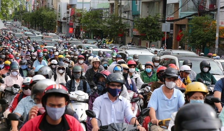 胡志明市的車輛排放量非常大。 （攝影：Luong Y）