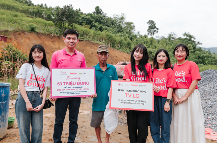 LG, Quỹ Vì tầm vóc Việt và báo Nông thôn ngày nay hỗ trợ người dân khắc phục hậu quả do bão Yagi.