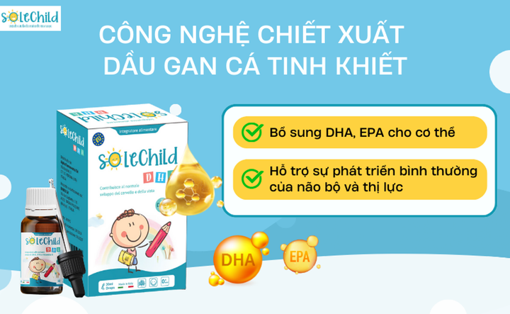 Solechild DHA tinh khiết, không lẫn tạp chất nhờ công nghệ hiện đại.