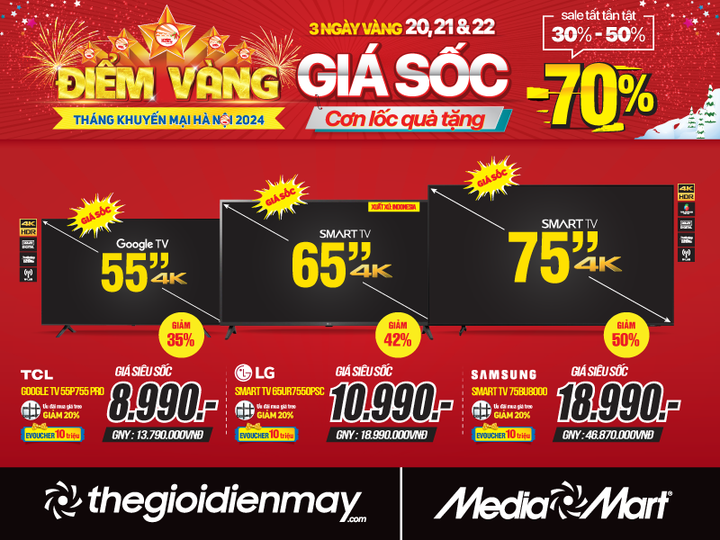 MediaMart giảm sốc tới 70% trong 3 ngày vàng Tháng khuyến mại Hà Nội 2024 - 2