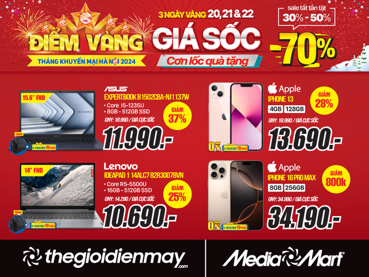 MediaMart giảm sốc tới 70% trong 3 ngày vàng Tháng khuyến mại Hà Nội 2024 - 5