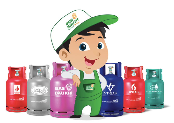 Các nhãn hiệu gas bình của Gas South.