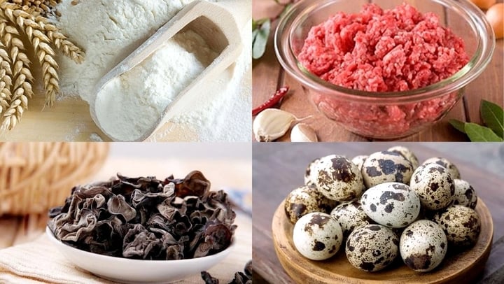 Nguyên liệu làm bánh bao đơn giản. (Ảnh: Đ.M.X)