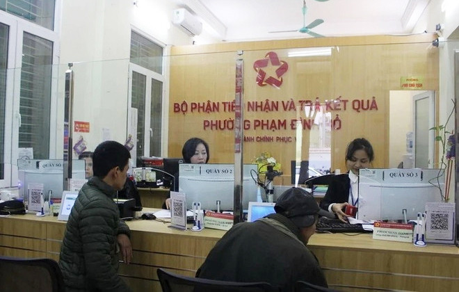 Bộ phận một cửa tại UBND phường Phạm Đình Hổ (Hà Nội). (Ảnh: Nguyễn Thắng/TTXVN)