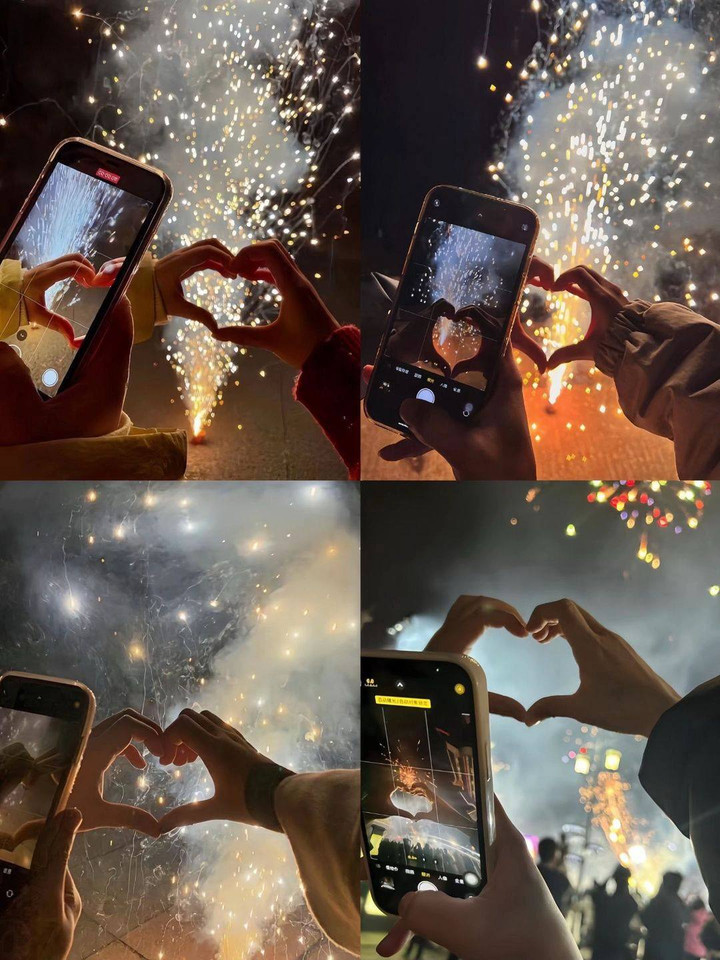 Tạo dáng tay hình trái tim là lựa chọn phổ biến nhất trong đêm countdown. (Ảnh: Hội Riviu)