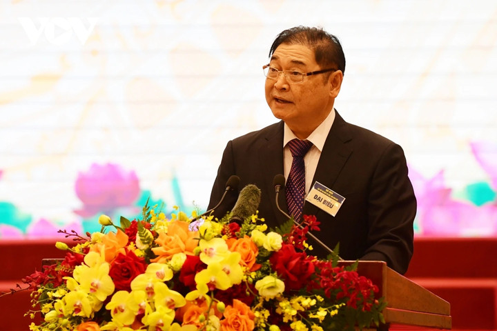 Tiến sĩ khoa học Phan Xuân Dũng, Chủ tịch Liên hiệp các Hội Khoa học và Kỹ thuật Việt Nam phát biểu tại hội nghị.