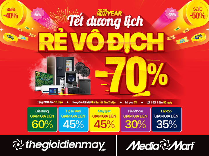 MediaMart giảm sốc 70% hàng nghìn sản phẩm nhân dịp Tết Dương lịch - 1