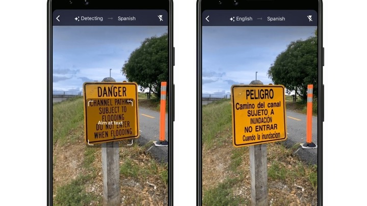 Ứng dụng dịch hình ảnh qua camera của Google Translate.