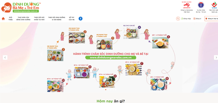 Chương trình Dinh dưỡng Bà mẹ và Trẻ em được cung cấp đến toàn thể cán bộ y tế, bà mẹ… tại website www.dinhduongmevabe.com.vn.