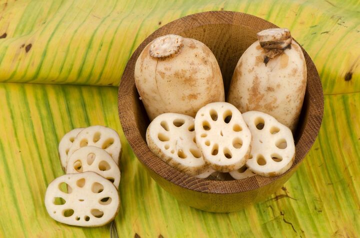 Những củ sen có các đốt to tròn và ngắn sẽ có độ béo bùi, hương vị thơm ngon. (Ảnh: Vegoni)