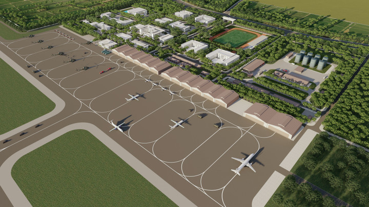 Phối cảnh minh họa sân bay Gia Bình - sân bay được Sun Group cam kết thi công trong 12 tháng.