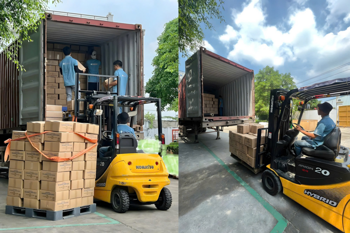 Các công nhân của Vinpack đang chuẩn bị đơn hàng xuất khẩu đi Úc.