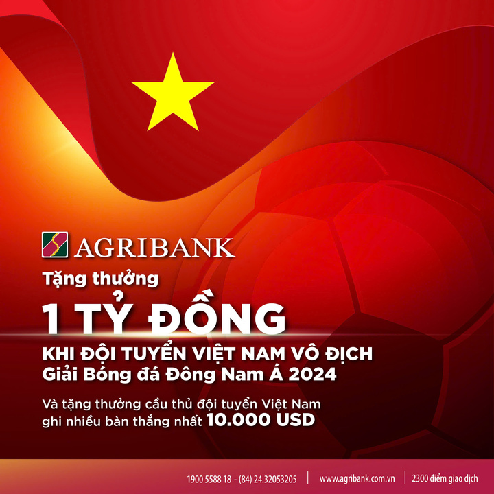 Agribank sẽ trao thưởng 1 tỷ đồng khi Đội tuyển nam Việt Nam vô địch - 1