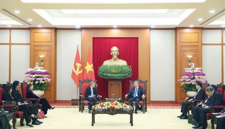 Quang cảnh buổi tiếp. (Ảnh TTXVN)