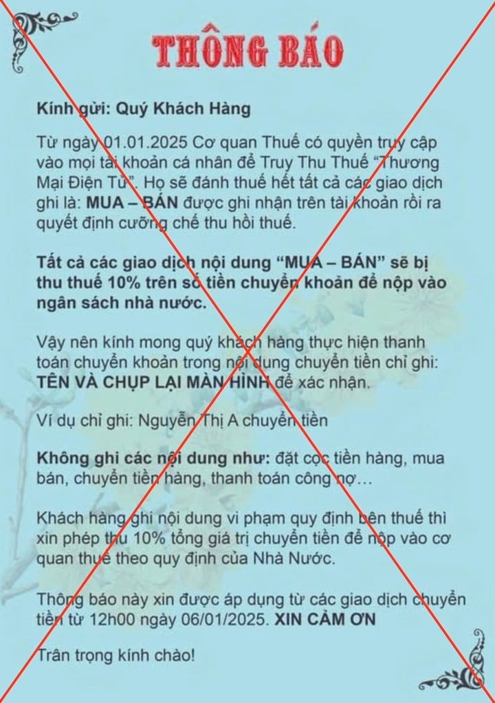 Thông tin cơ quan thuế có quyền truy cập vào mọi tài khoản cá nhân để truy thu thuế về thương mại điện tử