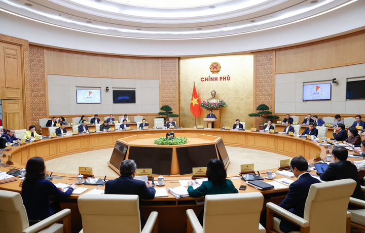 Toàn cảnh phiên họp thường kỳ của Chính phủ. (Ảnh: VGP)