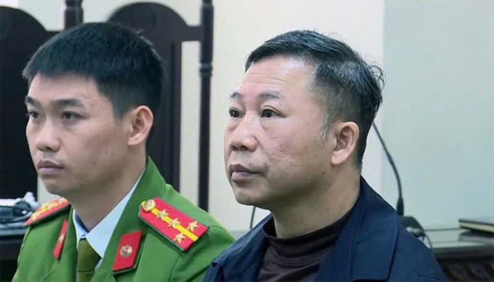 Bị cáo Lưu Bình Nhưỡng tại phiên toà sơ thẩm. (Ảnh: Đài PT-TH Thái Bình)