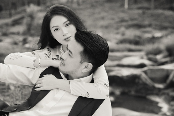 Linh Rin và chồng.