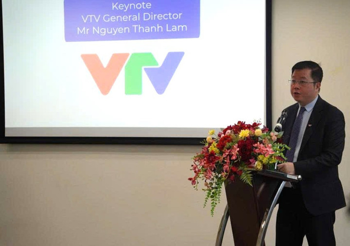 Ông Nguyễn Thanh Lâm, Tổng giám đốc Đài truyền hình Việt Nam phát biểu. (Ảnh: Amira Ismail/Asia-Pacific Broadcasting Union)