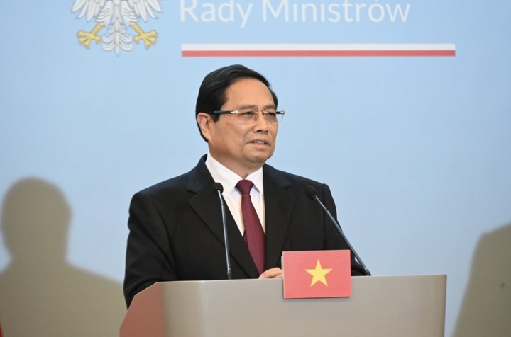 Thủ tướng Phạm Minh Chính phát biểu tại cuộc gặp.