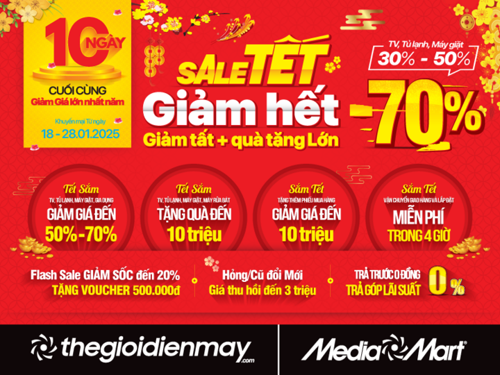 MediaMart giảm sốc 70% toàn bộ mặt hàng trong 10 ngày cuối cùng chào Xuân Ất Tỵ - 1