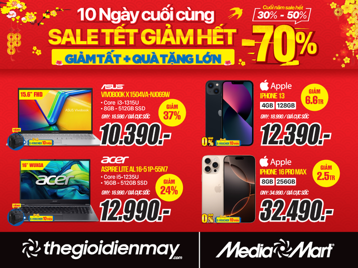 MediaMart giảm sốc 70% toàn bộ mặt hàng trong 10 ngày cuối cùng chào Xuân Ất Tỵ - 5