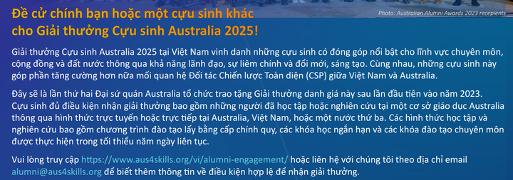 Giải thưởng cựu sinh Australia 2025 nhận đề cử - 3