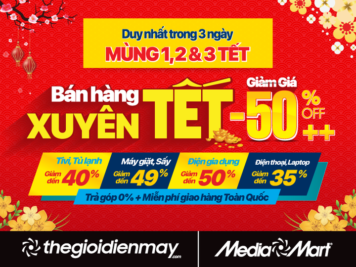 MediaMart khuyến mại xuyên Tết, giảm giá sốc đến 50% hàng nghìn mặt hàng - 1