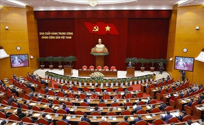 Quang cảnh phiên bế mạc Hội nghị Ban Chấp hành Trung ương Đảng khoá XIII. (Ảnh: Doãn Tấn/TTXVN)