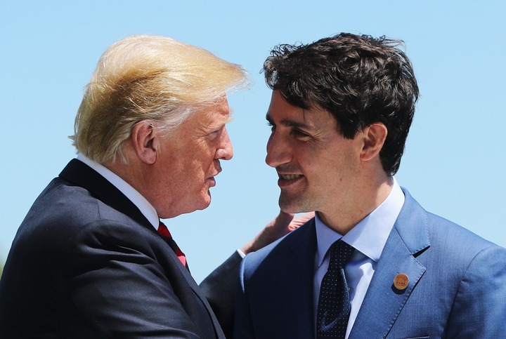 Ông Donald Trump và ông Justin Trudeau năm 2018.