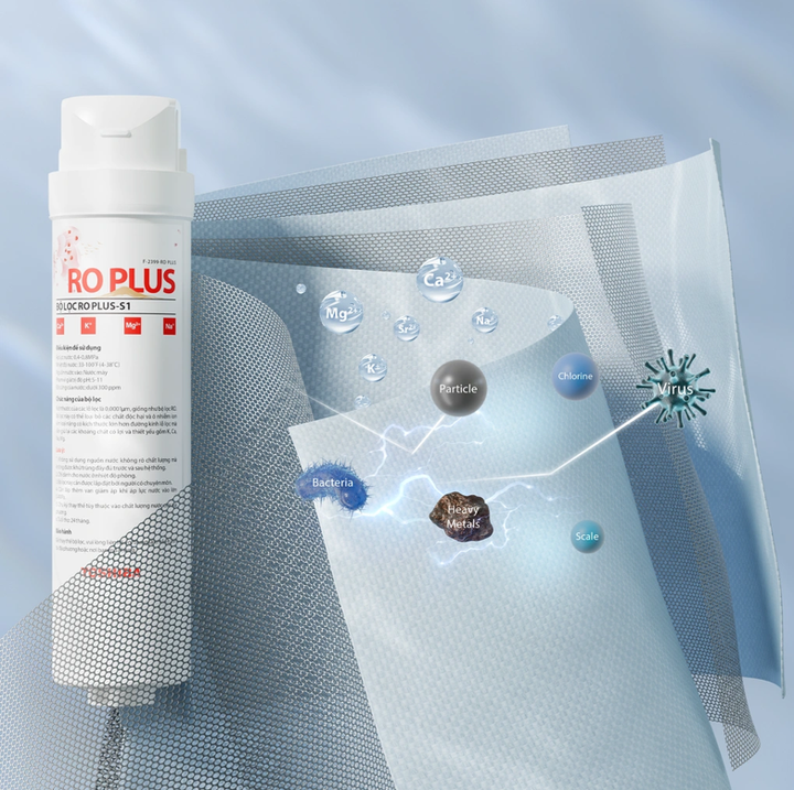 Máy lọc nước Toshiba OriginPure với công nghệ lọc tiên phong RO Plus.