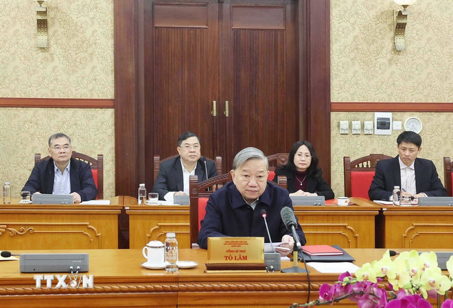 Tổng Bí thư Tô Lâm phát biểu.