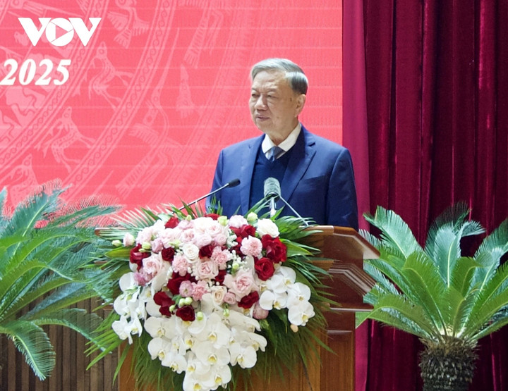 Tổng Bí thư Tô Lâm phát biểu tại hội nghị.