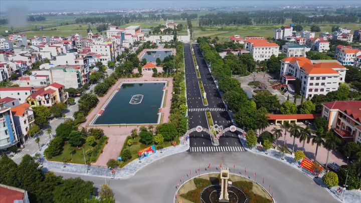 Một góc đô thị huyện Yên Phong, Bắc Ninh.