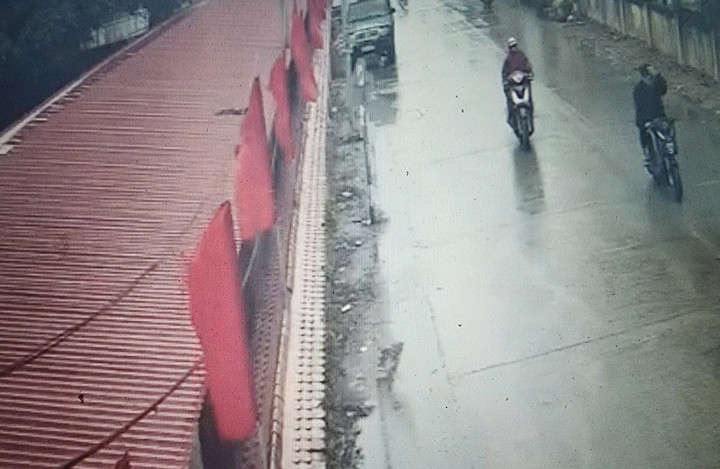 Hiện trường vụ tai nạn được camera ghi lại.