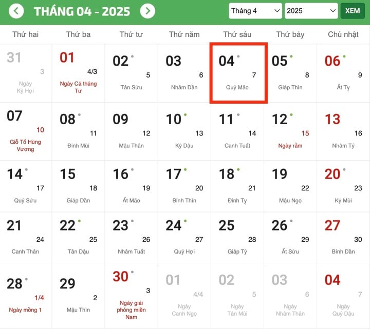 Tết thanh minh 2025 là ngày nào? (Ảnh chụp màn hình)