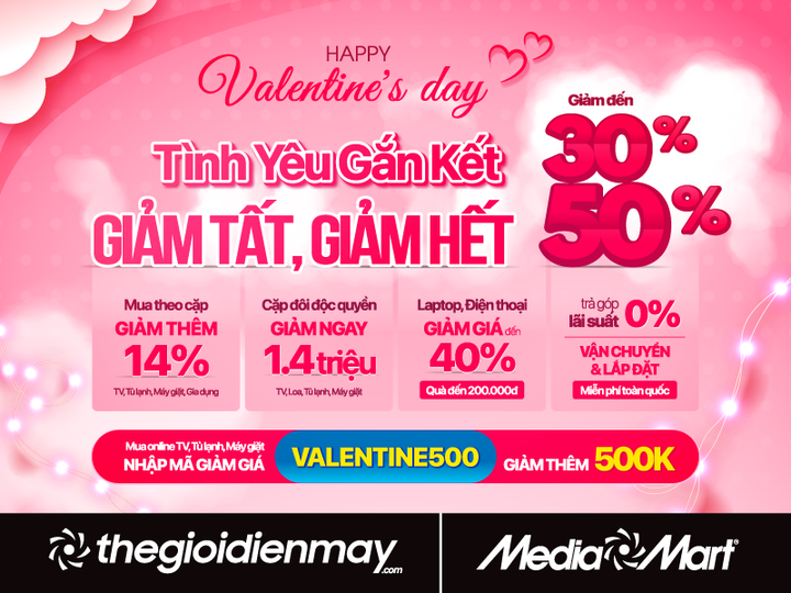 Valentine 14/2: Mediamart sale sập sàn combo quà tặng cho các cặp đôi - 1