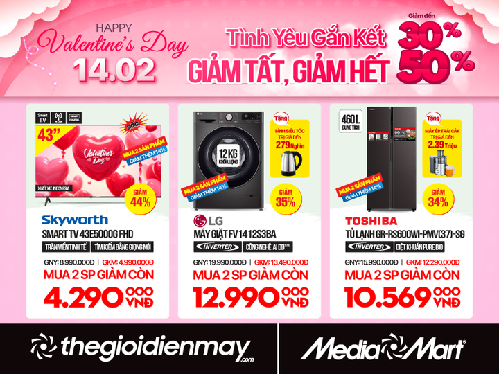 Valentine 14/2: Mediamart sale sập sàn combo quà tặng cho các cặp đôi - 2