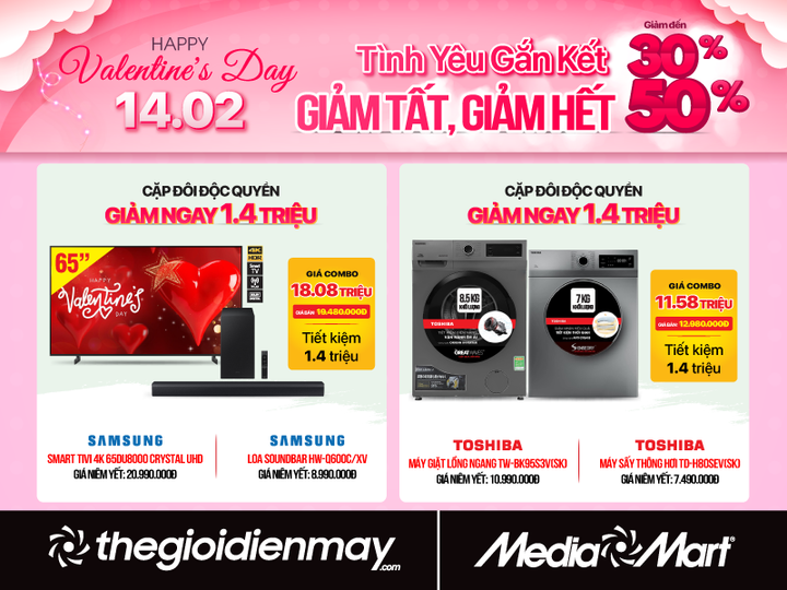 Valentine 14/2: Mediamart sale sập sàn combo quà tặng cho các cặp đôi - 4