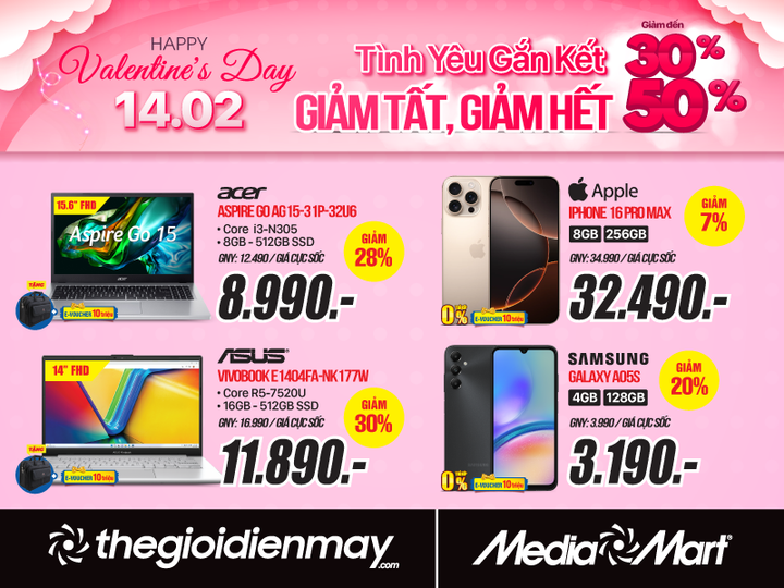 Valentine 14/2: Mediamart sale sập sàn combo quà tặng cho các cặp đôi - 6
