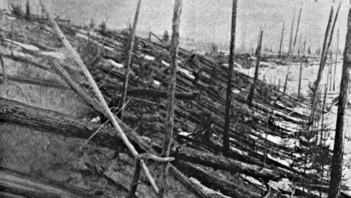 Rừng cây bị tàn phá sau vụ nổ Tunguska năm 1908 tại Tunguska ở Siberia. (Ảnh: Getty Images)