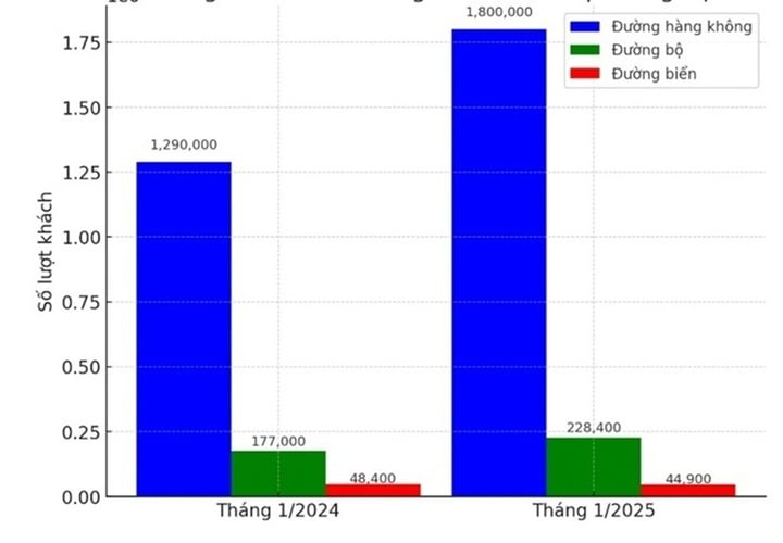 Khách quốc tế đến Việt Nam tăng kỷ lục trong tháng 1 năm 2025- Ảnh 3.